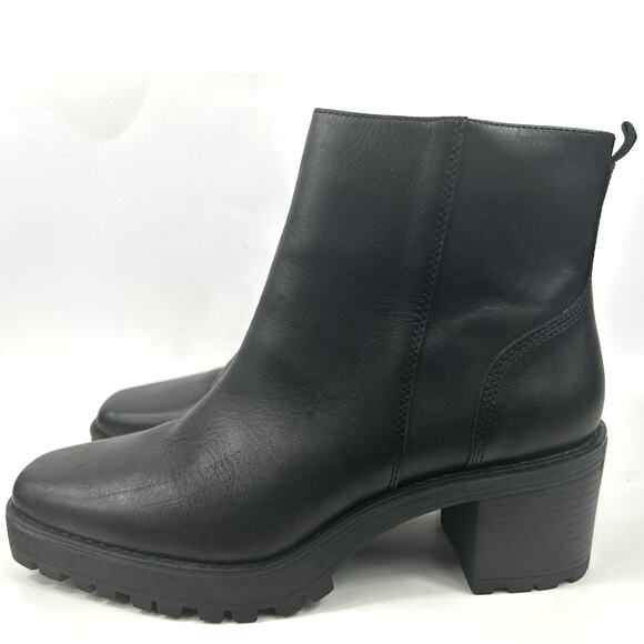 Andre Assous Womens Milla Leather Boots Black Size 8 Bootie Worn Once Block - Picture 5 of 10